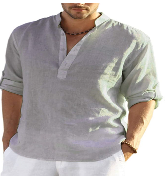 Coastal Linen Henley Shirt