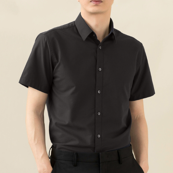 Black Short Sleeve Dress Shirt