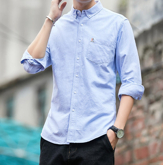 Light Blue Casual Oxford Shirt