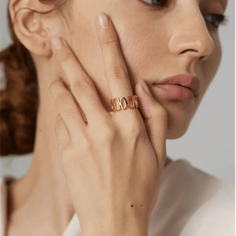 Anel Geométrico Regulável - DELICATTA