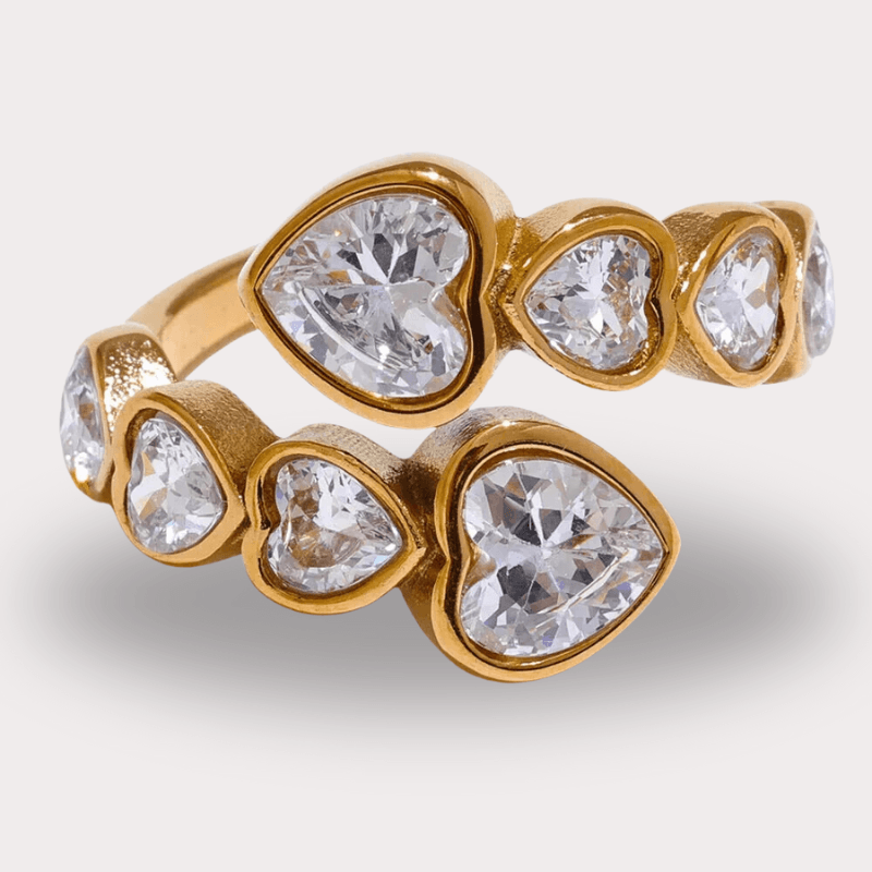 Anel Coração com Zircônia Ajustável - DELICATTA