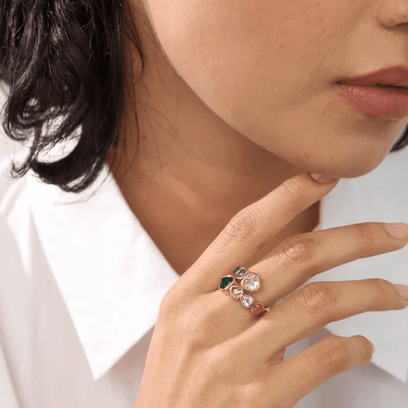 Anel Coração com Zircônia Ajustável - DELICATTA