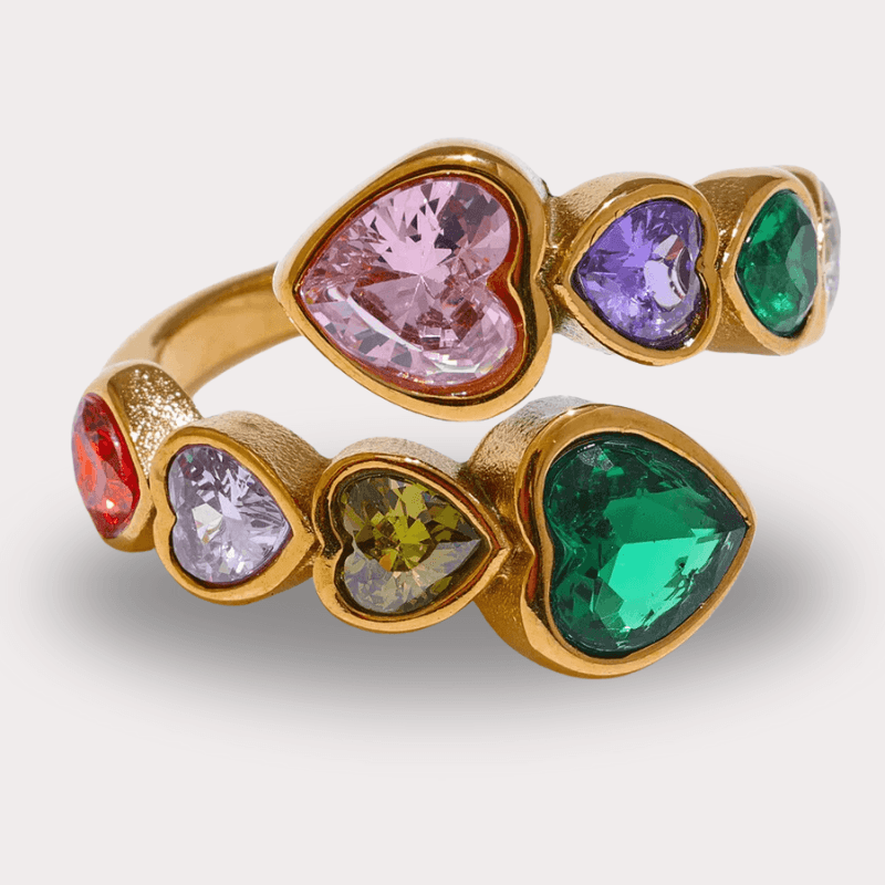 Anel Coração com Zircônia Ajustável - DELICATTA