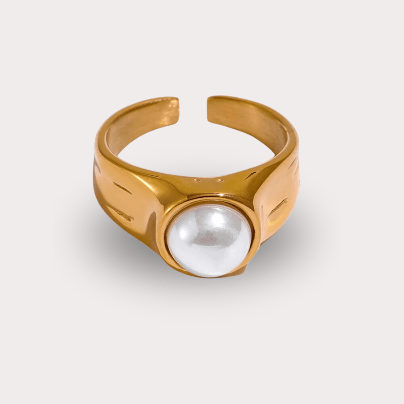 Anel Banhado a Ouro 18k Elegance Pearl