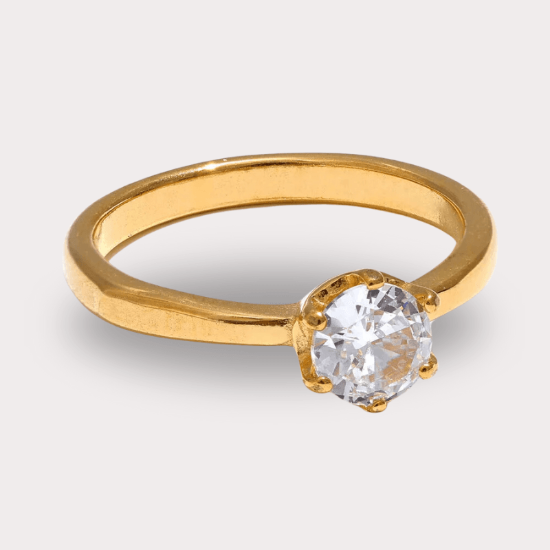 Anel com Zircônia Central - DELICATTA