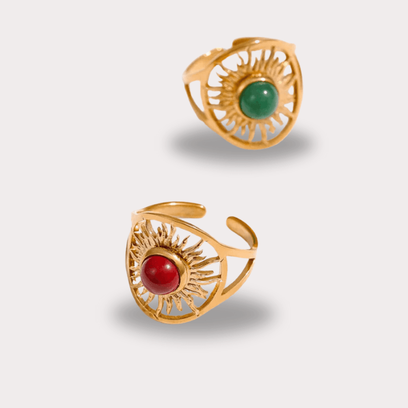 Anel Regulável com Pedra Central - DELICATTA