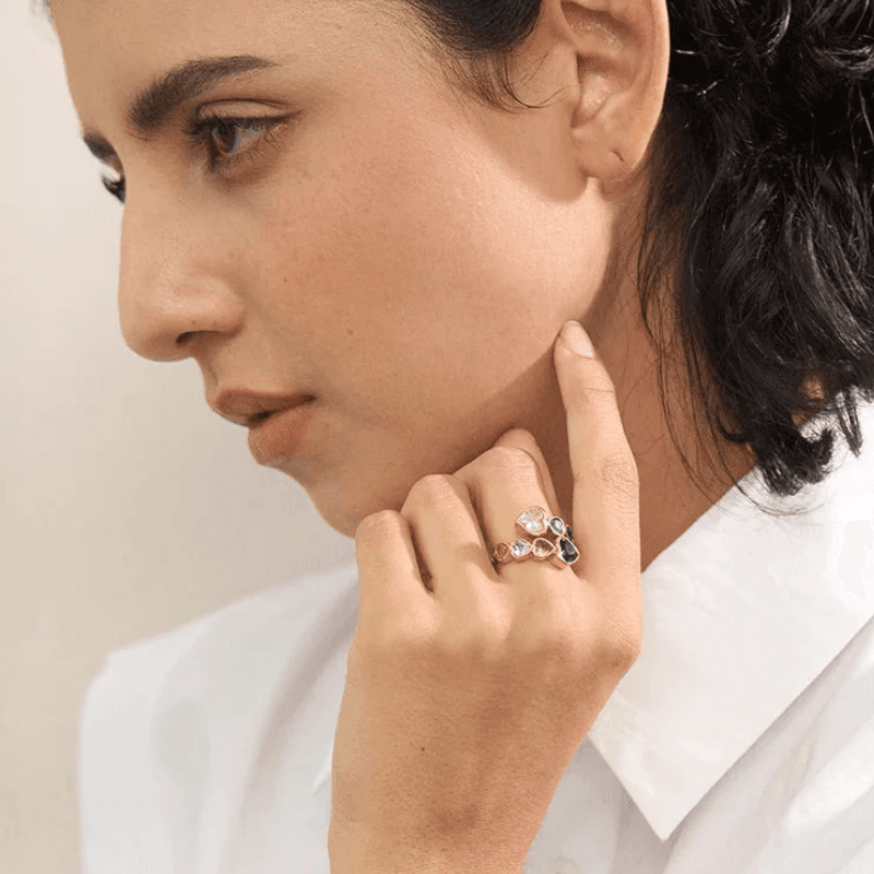 Anel Coração com Zircônia Ajustável - DELICATTA