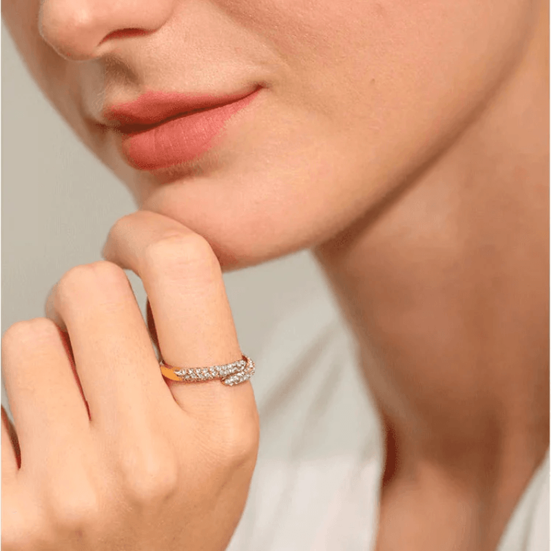 Anel Ajustável com Zircônias - DELICATTA